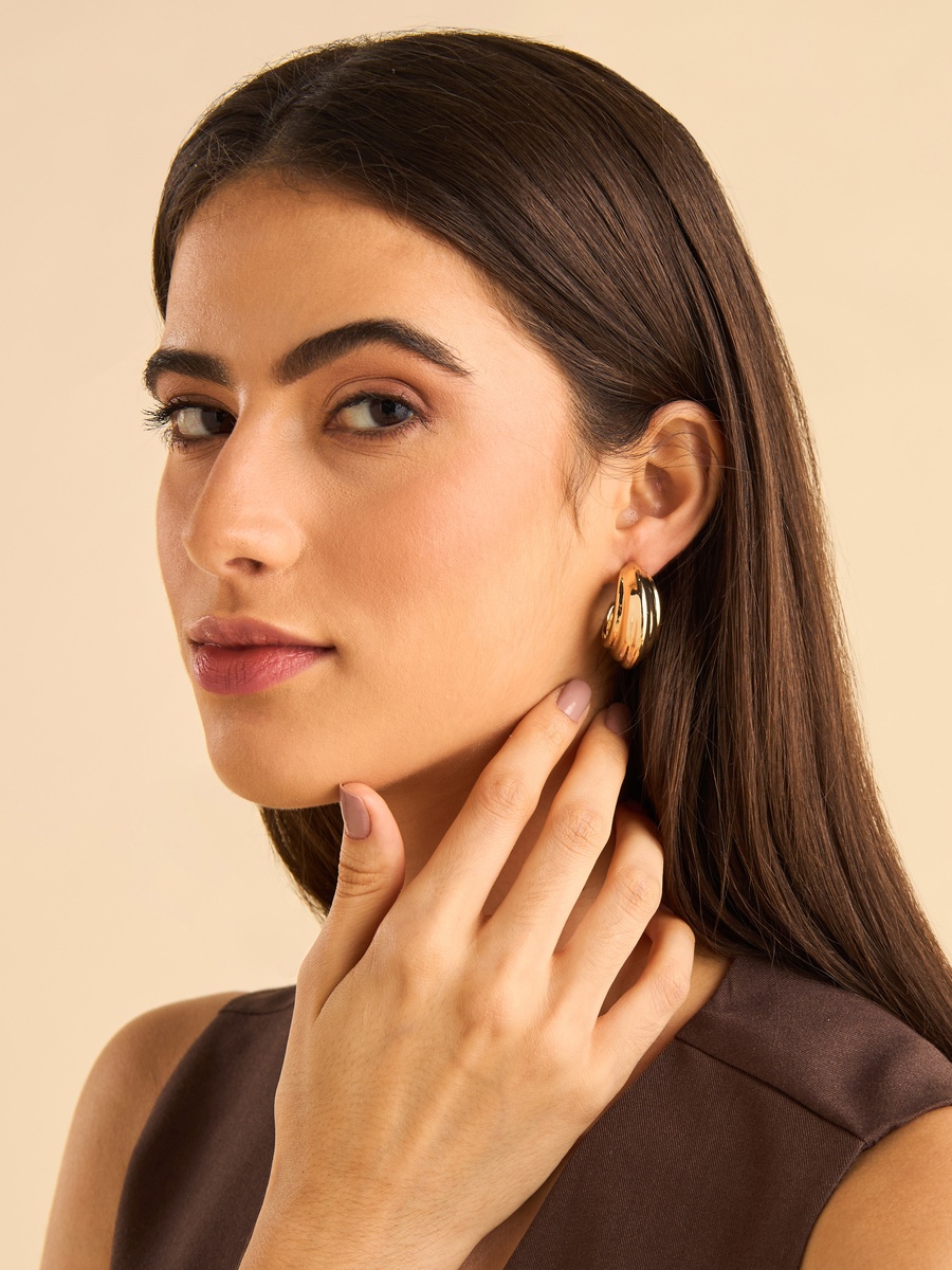 Pack of 2 - Hoop Earrings with Pushback Closure