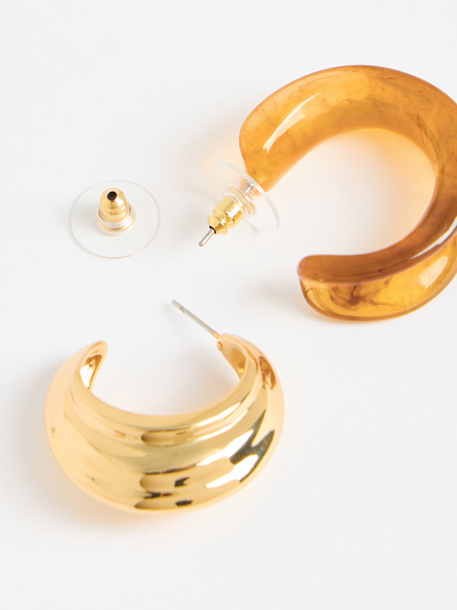 Pack of 2 - Hoop Earrings with Pushback Closure