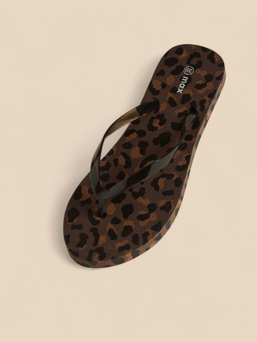 Animal Print Thong Slippers
