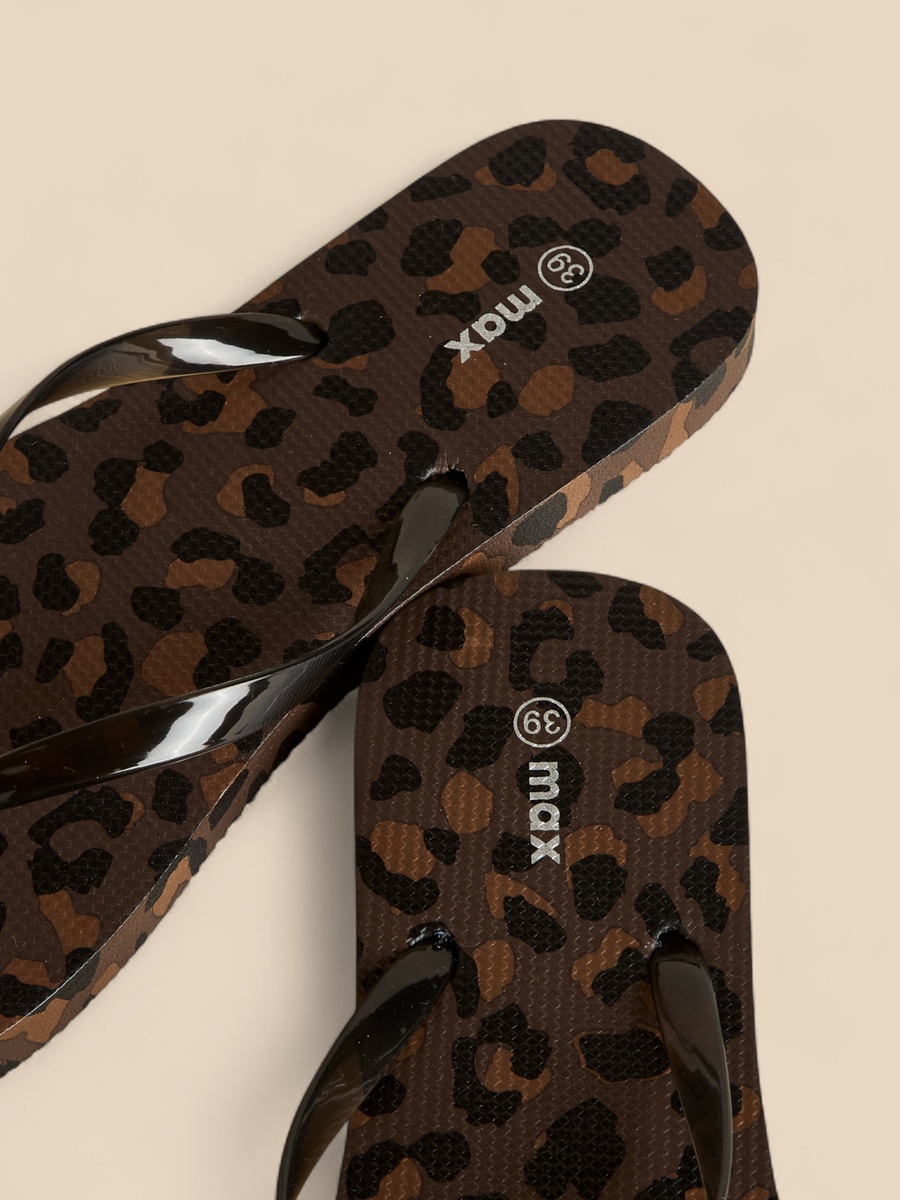 Animal Print Thong Slippers