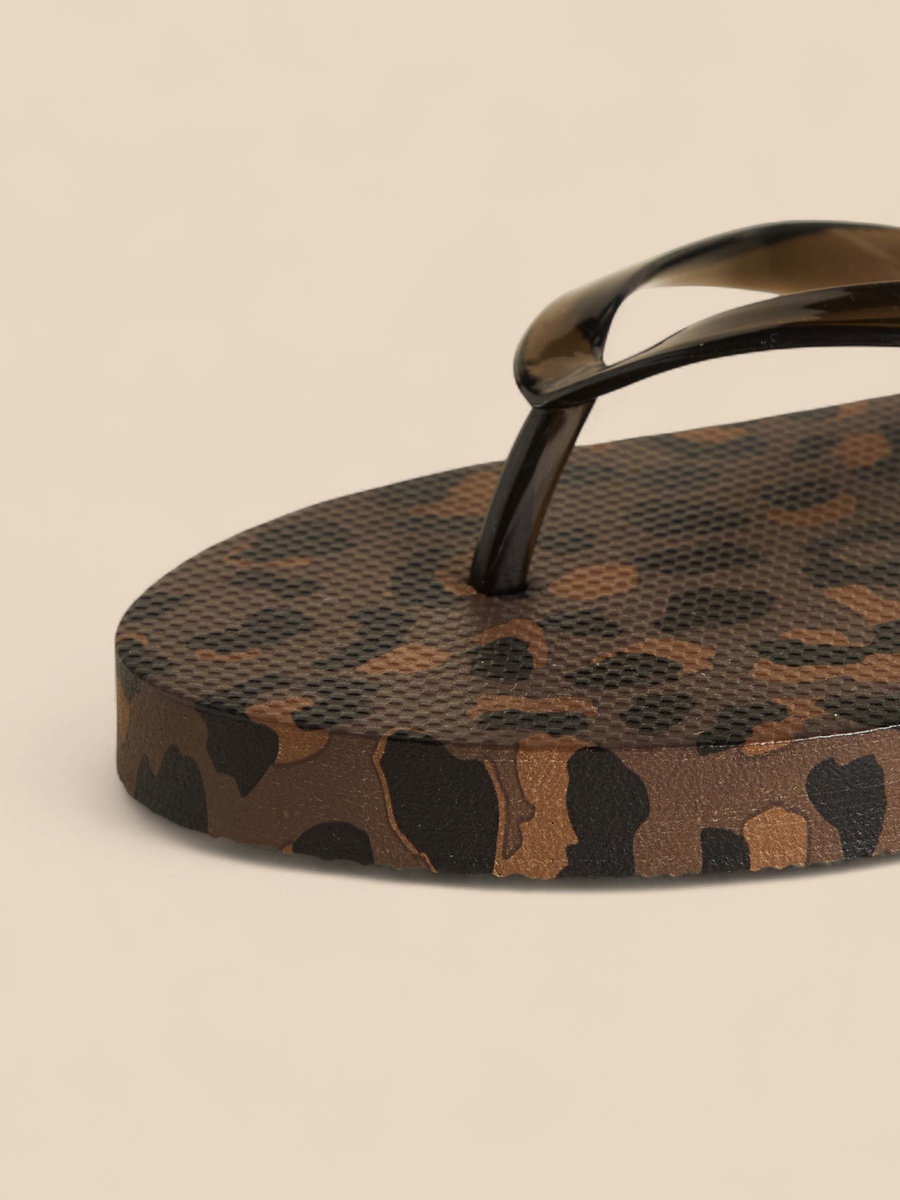 Animal Print Thong Slippers