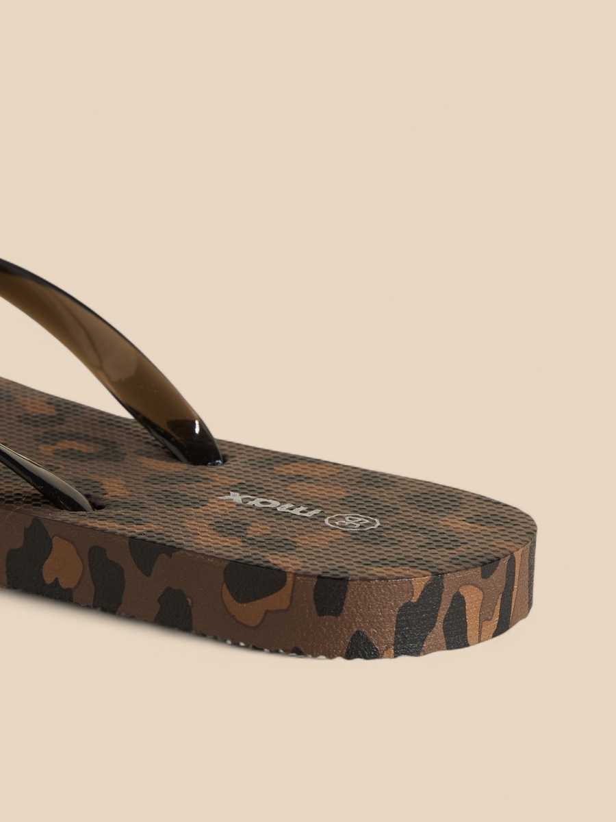 Animal Print Thong Slippers