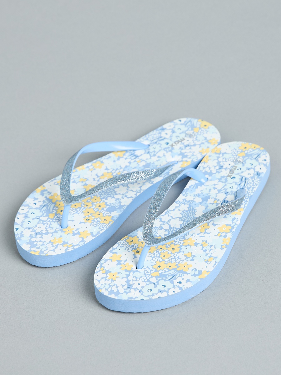 Floral Print Beach Flip Flops