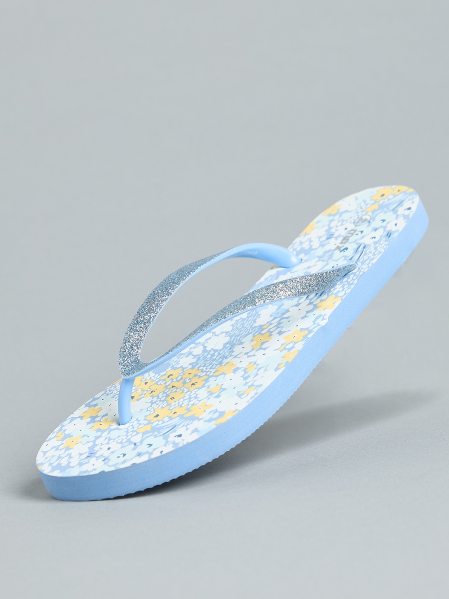 Floral Print Beach Flip Flops
