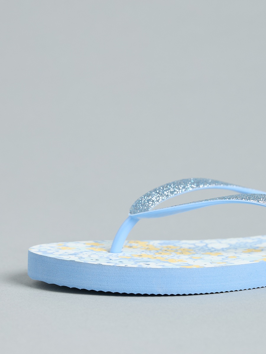 Floral Print Beach Flip Flops