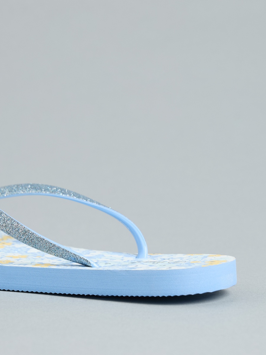 Floral Print Beach Flip Flops