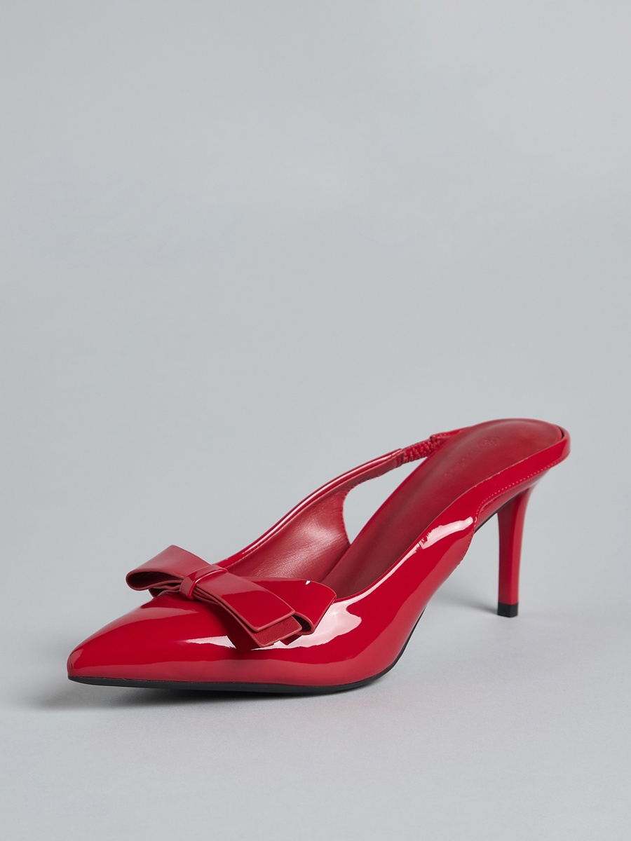 Bow Accent Slingback Sandals with Stiletto Heels