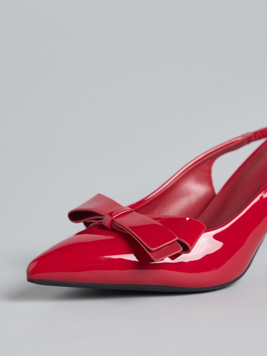 Bow Accent Slingback Sandals with Stiletto Heels
