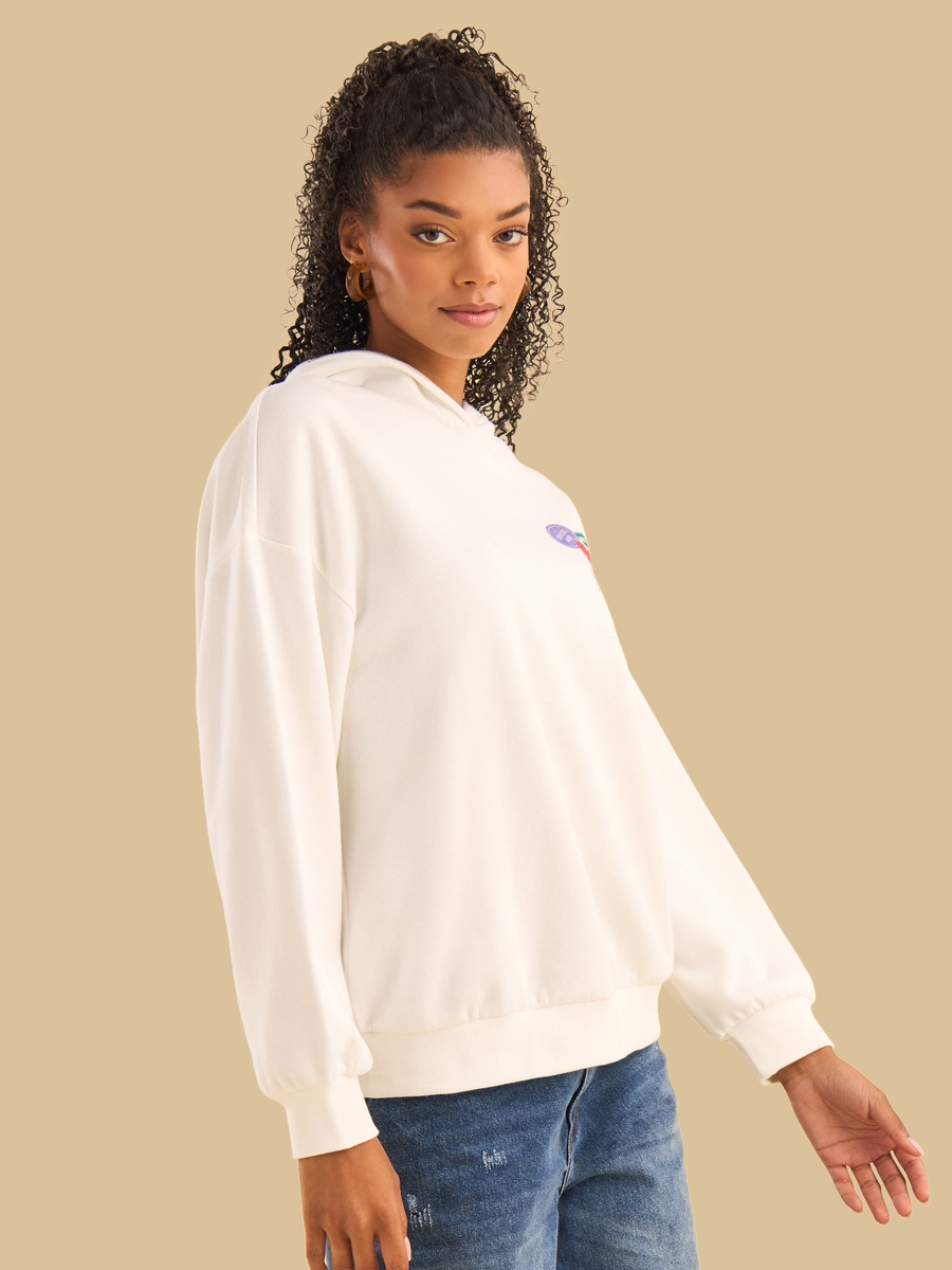 Printed Oversized Hooded Sweatshirt