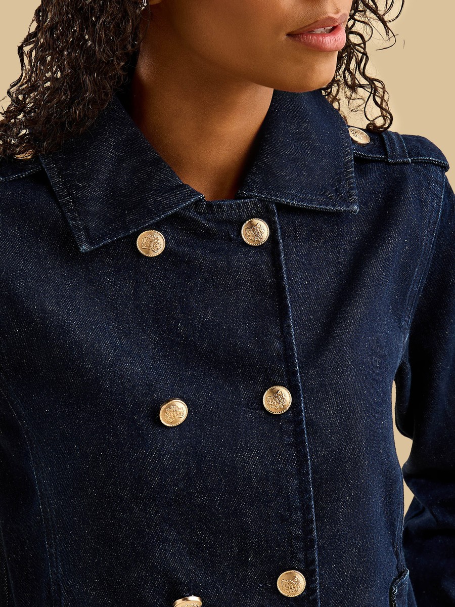 Button Accent Denim Jacket