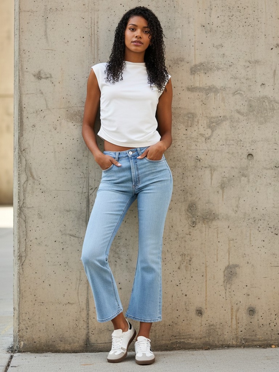 Cropped Flared Jeans