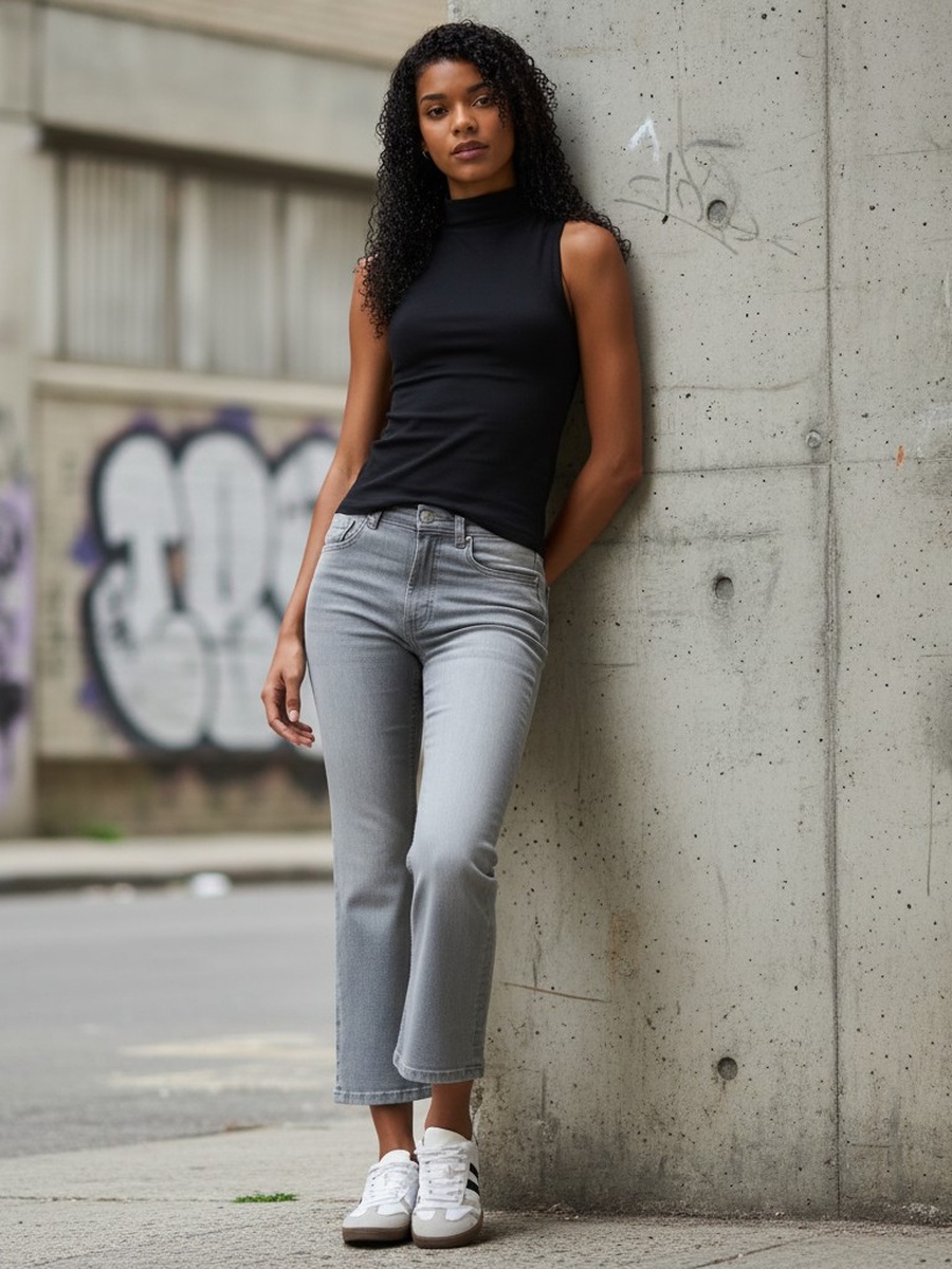Cropped Flared Jeans