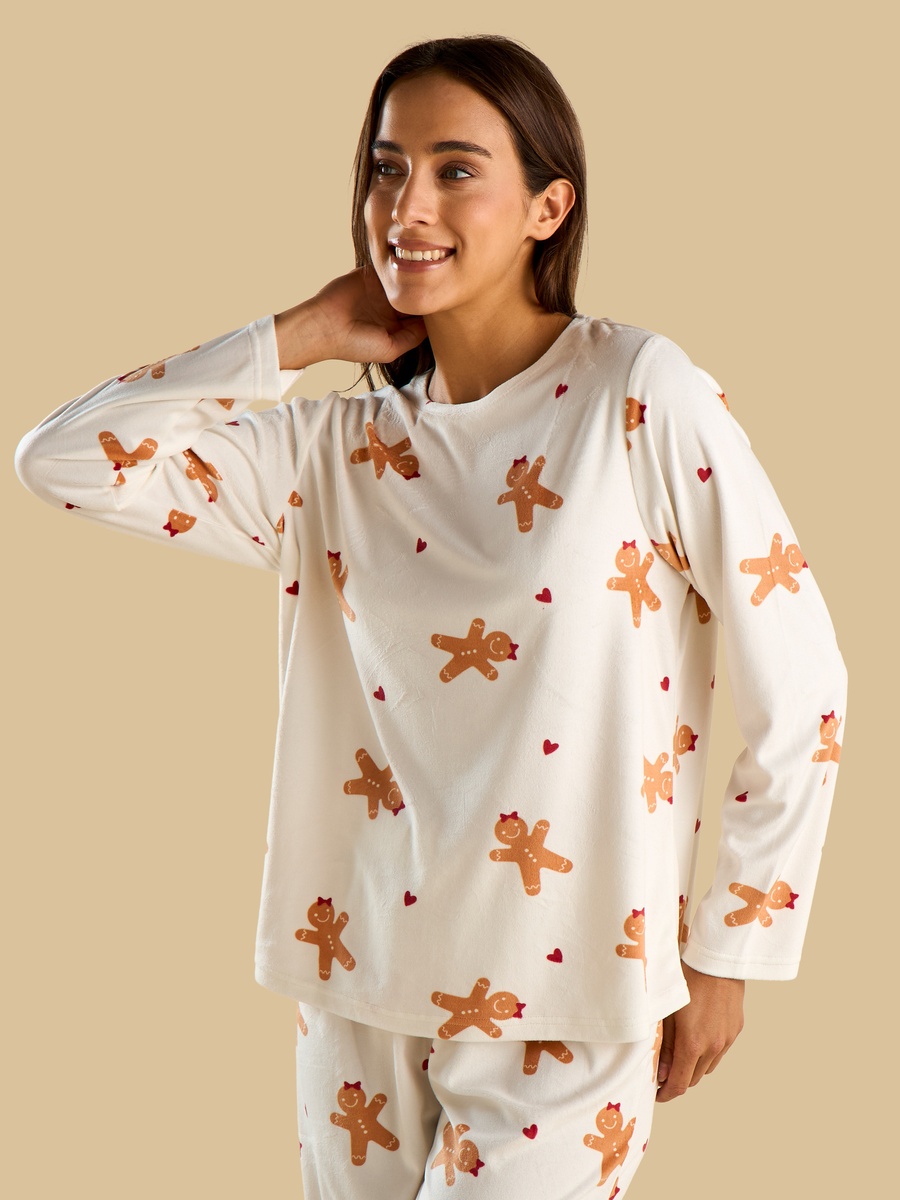 Gingerbread Print Pyjama Set