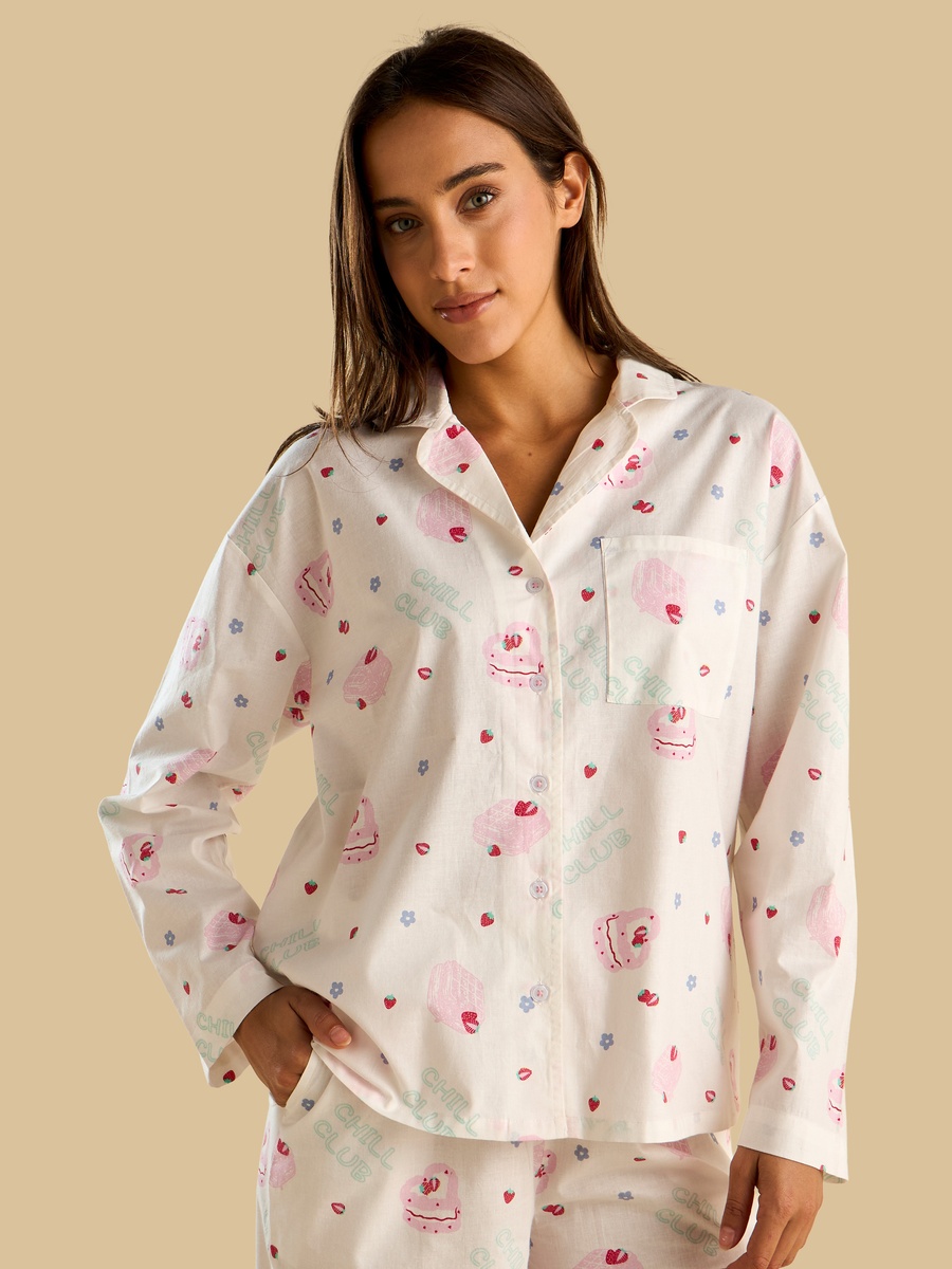 Strawberry Print Pyjama Set