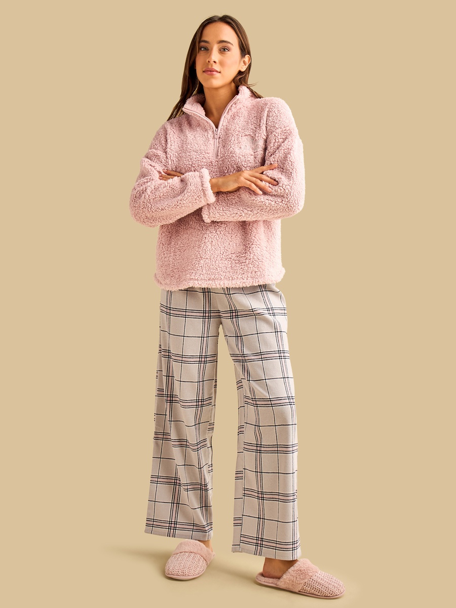 Fleece Textured Pyjama Set