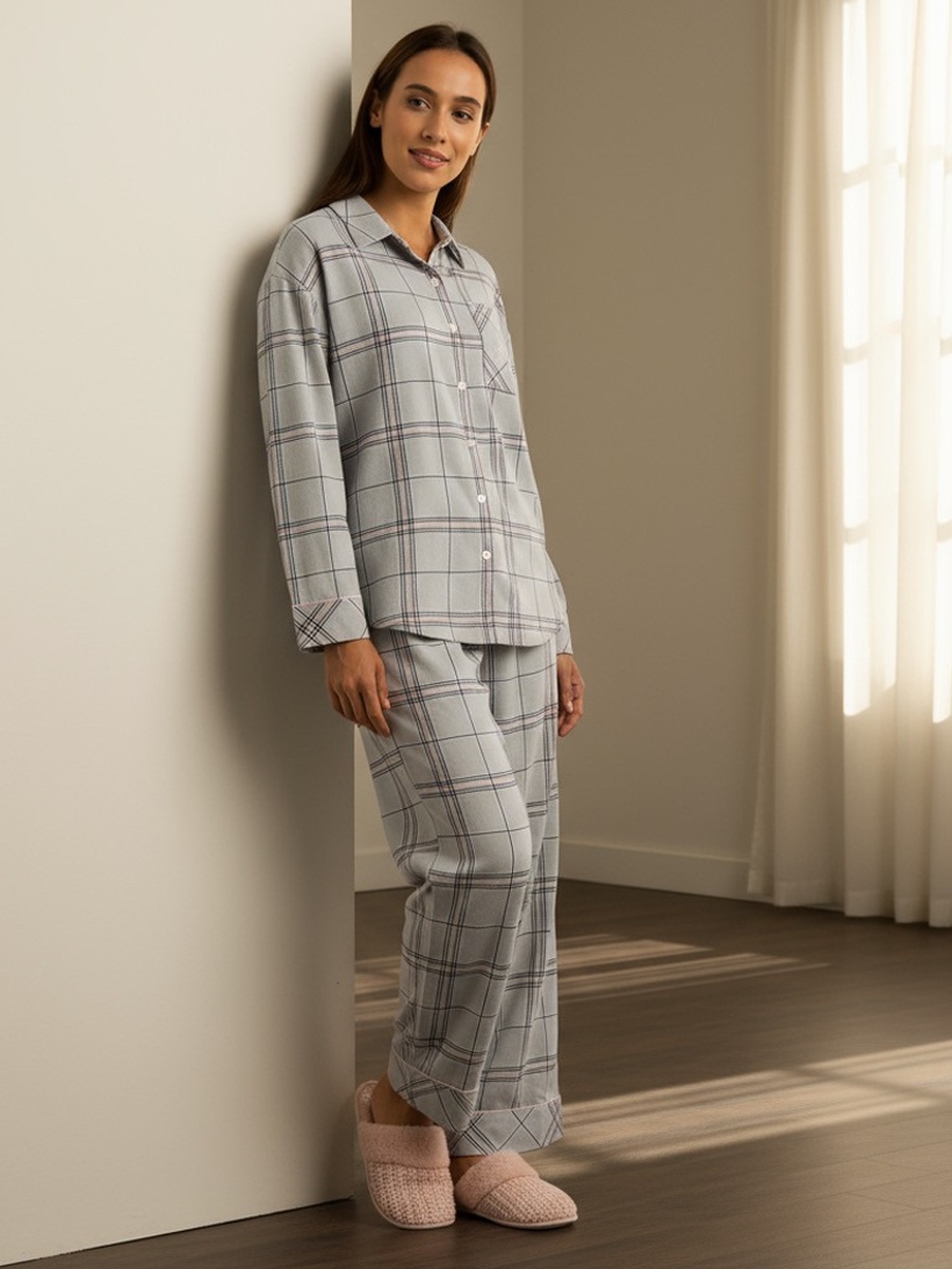 Checked Cotton Pyjama Set
