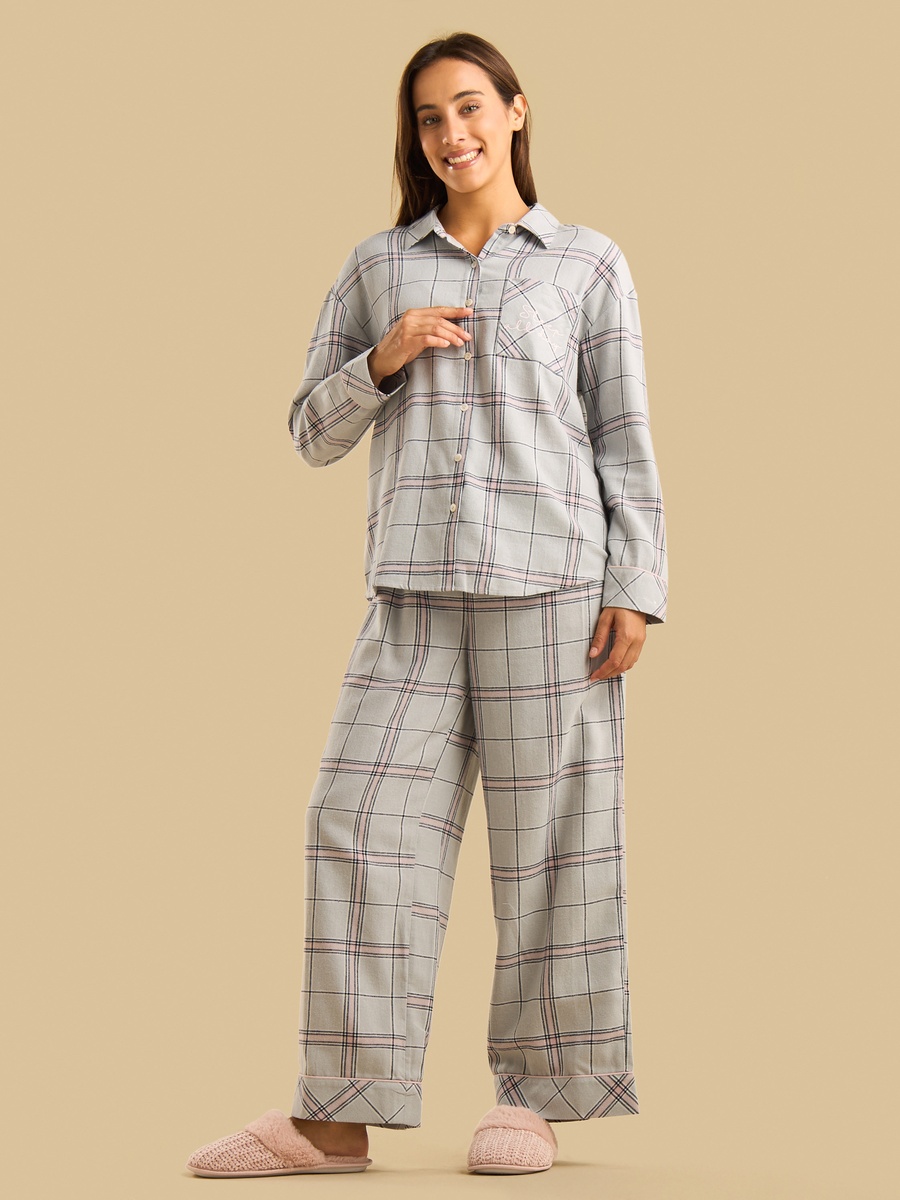 Checked Cotton Pyjama Set