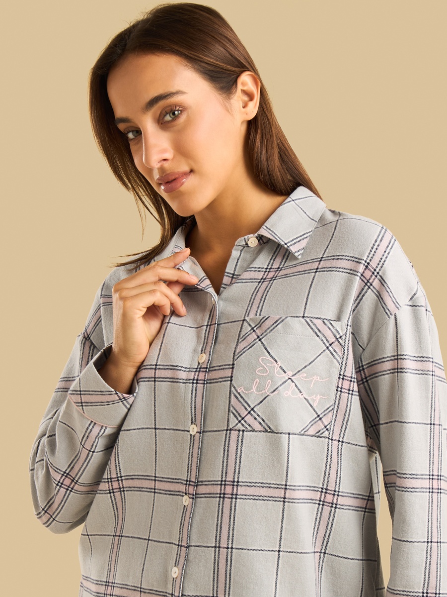 Checked Cotton Pyjama Set