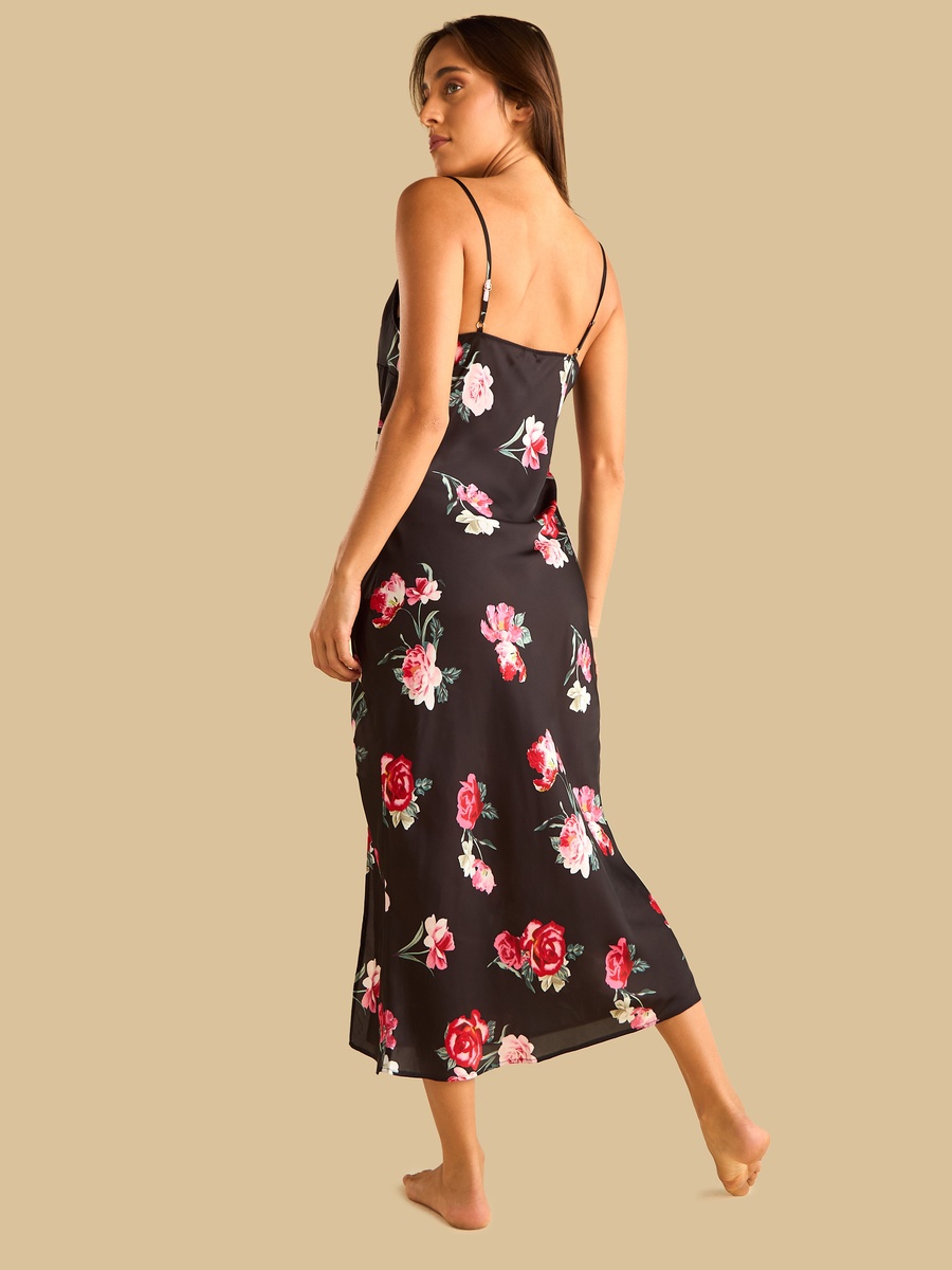 Floral Print Lace Detail Chemise