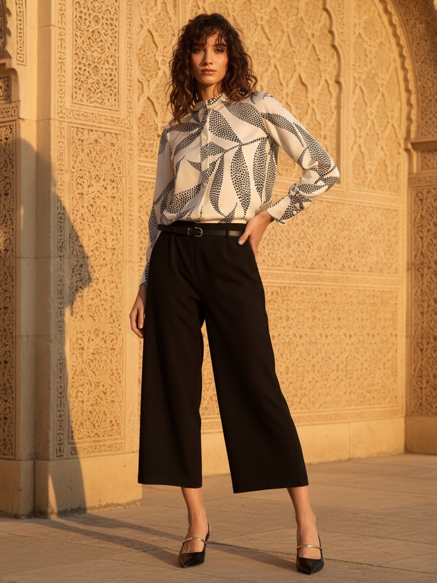 Wide Leg Culottes with Belt
