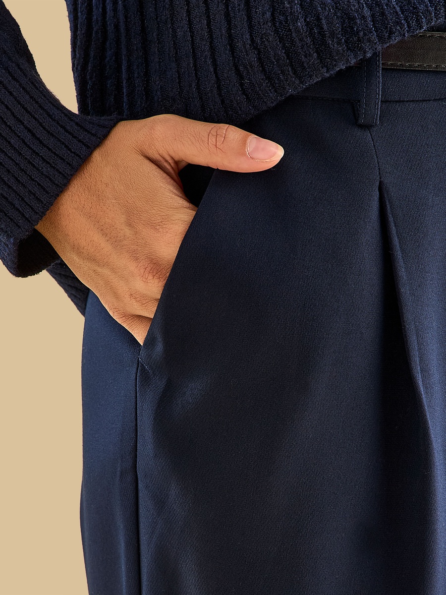 Pleated Wide Leg Trousers