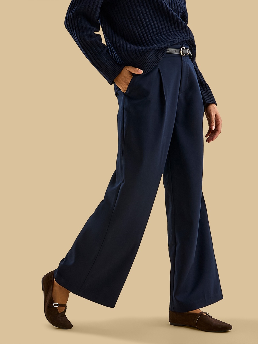 Pleated Wide Leg Trousers