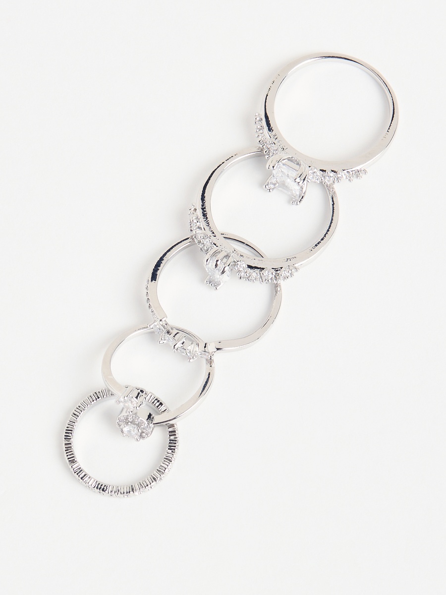 Pack of 5 - Stone Embellished Ring