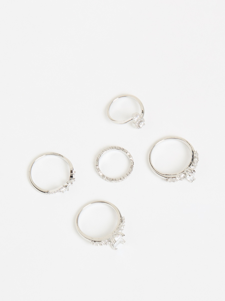 Pack of 5 - Stone Embellished Ring