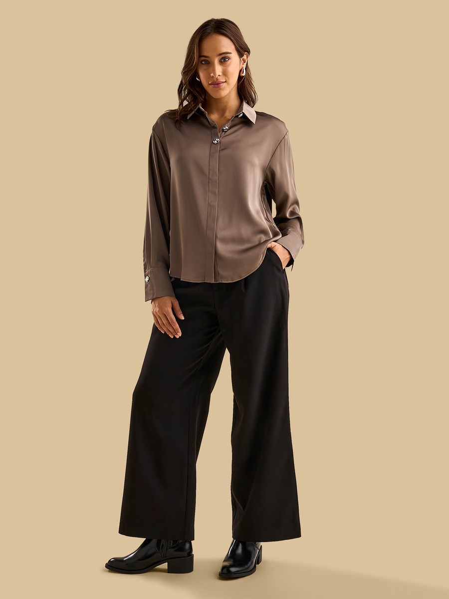 Plain Satin Shirt