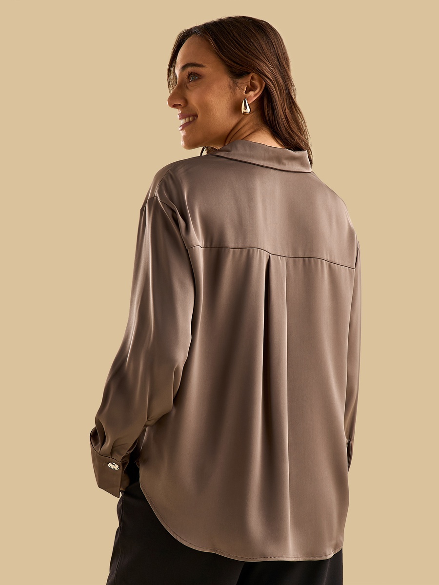 Plain Satin Shirt