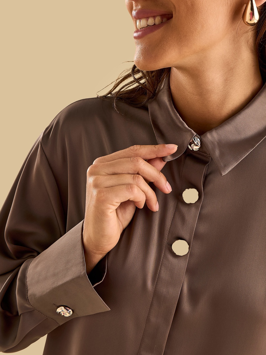 Plain Satin Shirt