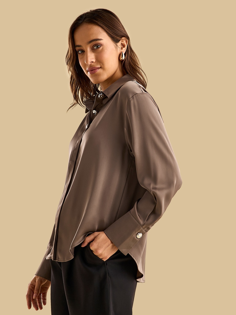 Plain Satin Shirt