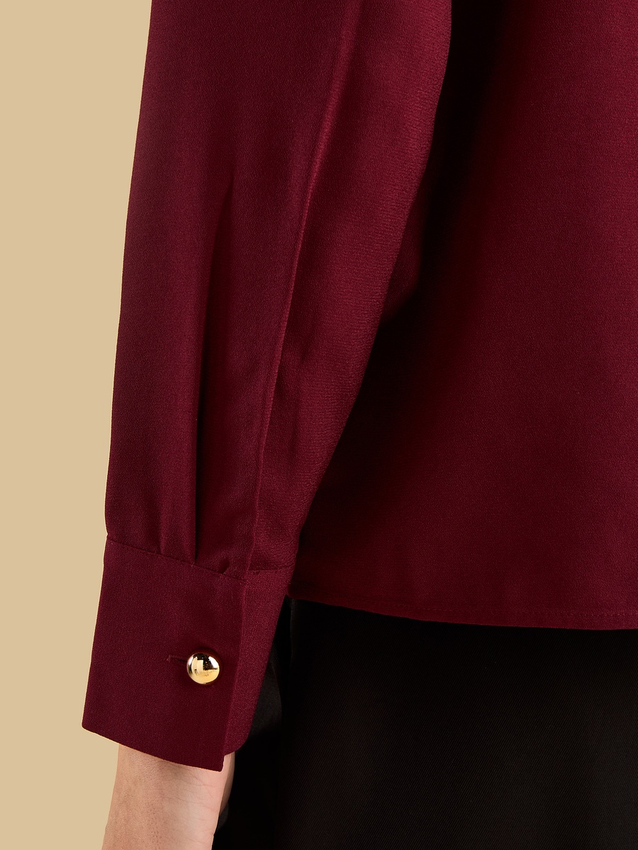 Oversized Lace Detail Crepe Shirt
