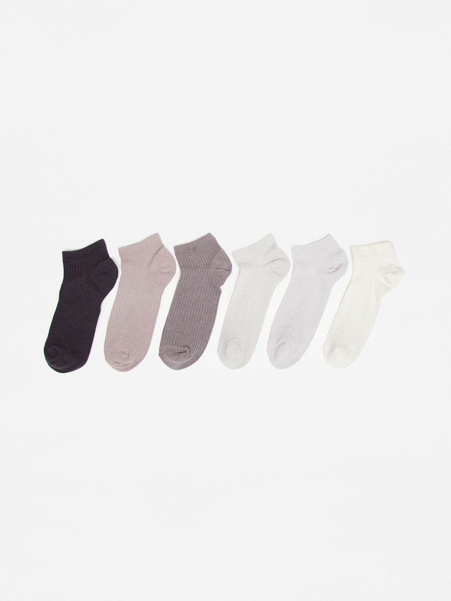Pack of 6 - Textured Ankle Length Socks