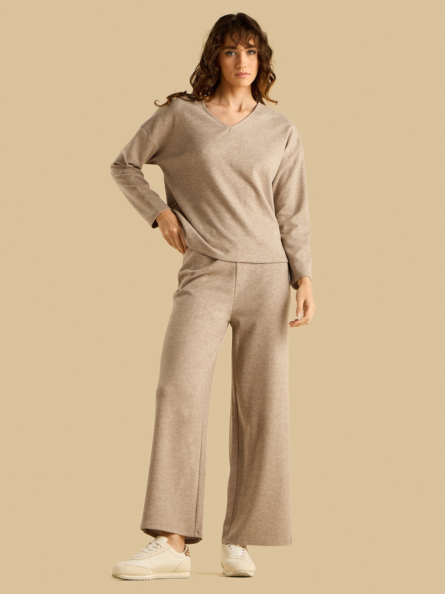 Textured V Neck Top