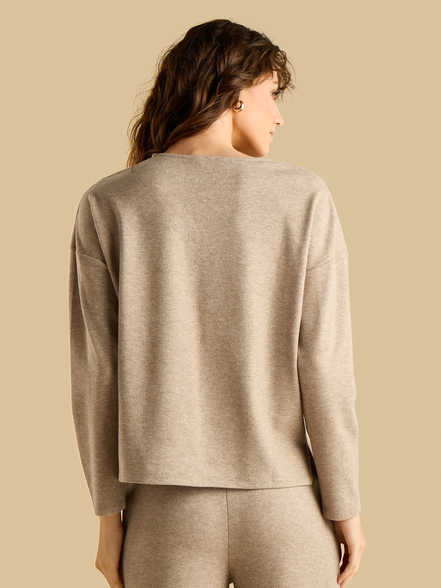 Textured V Neck Top