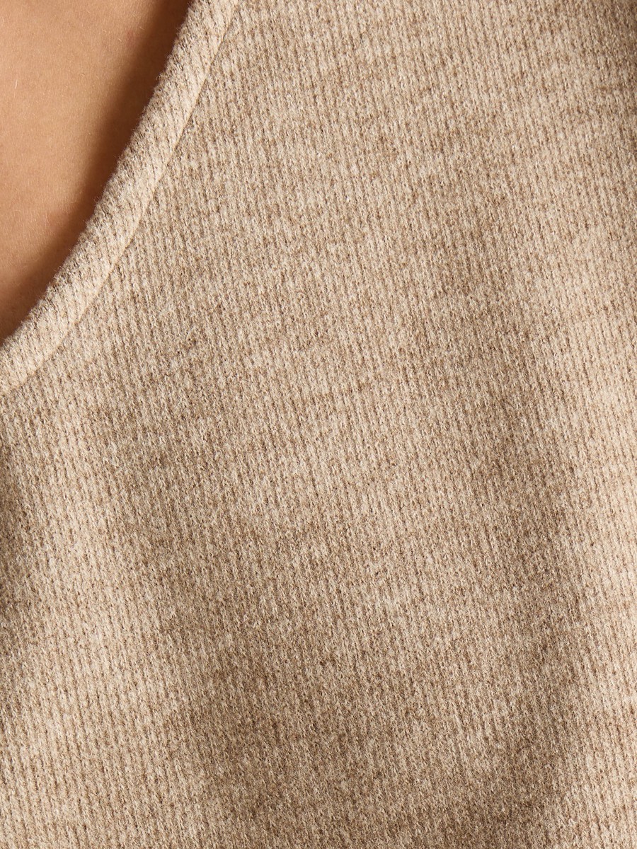 Textured V Neck Top