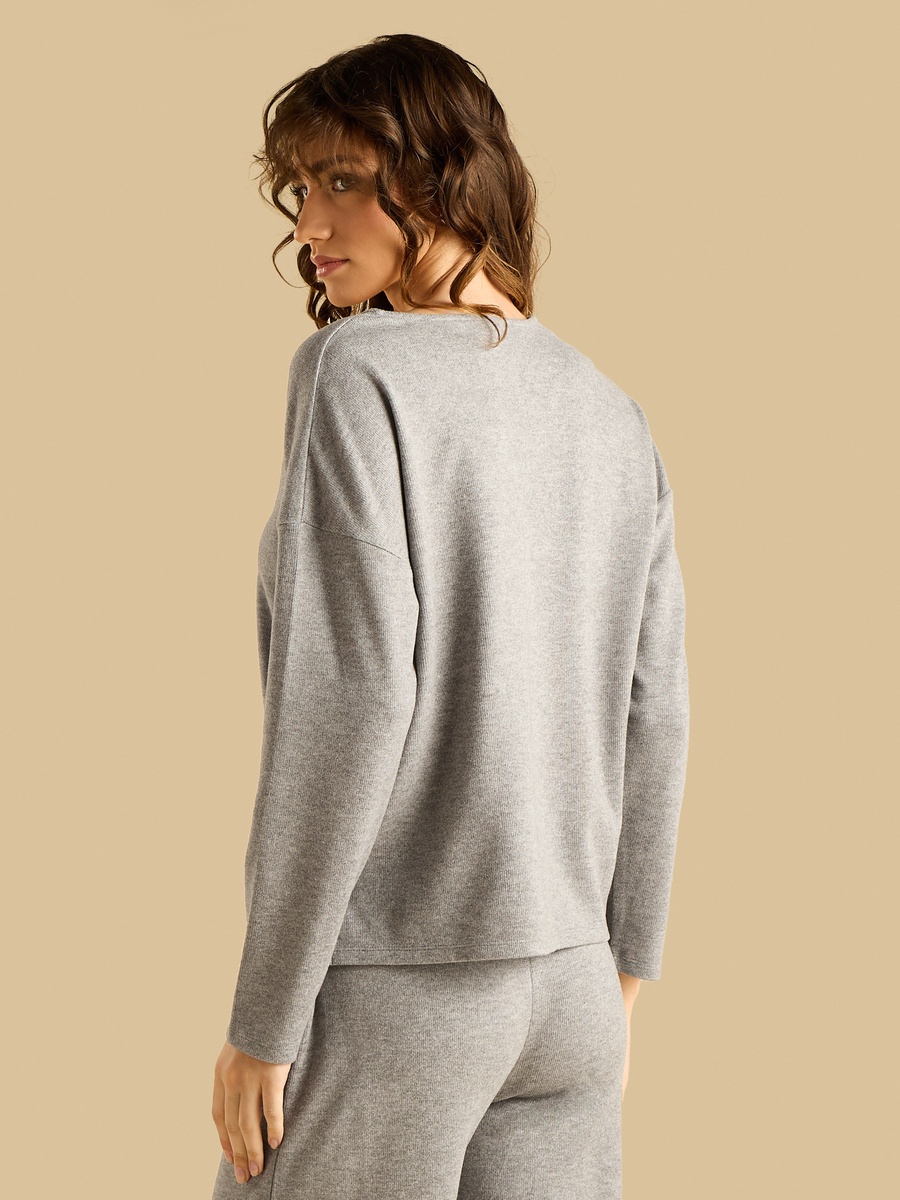 Textured V Neck Top