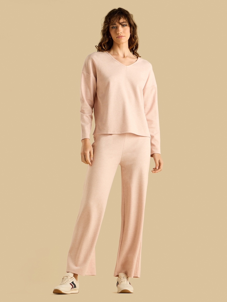 Textured V Neck Top
