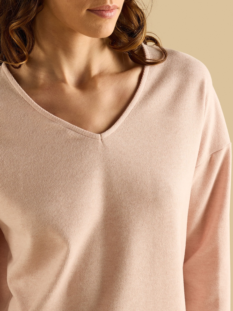 Textured V Neck Top