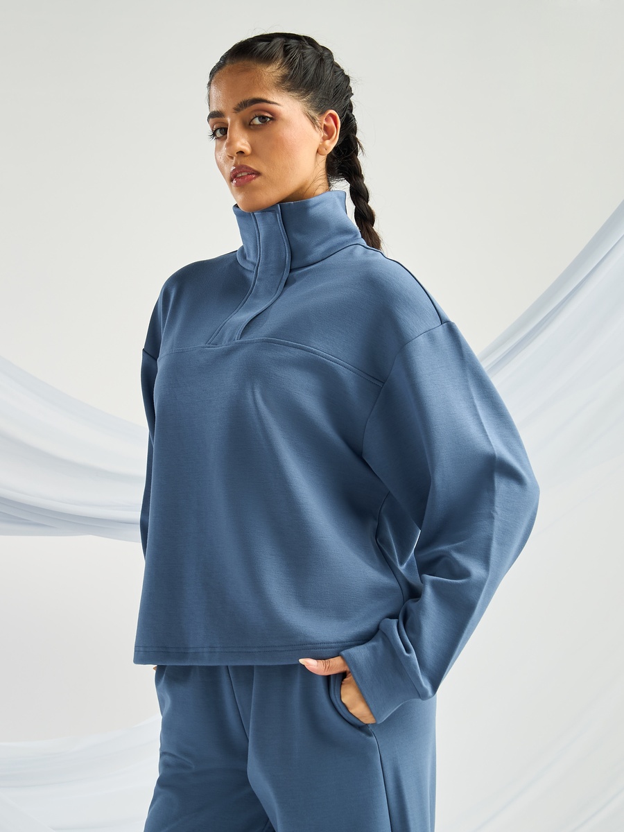 Half Zip Viscose Top