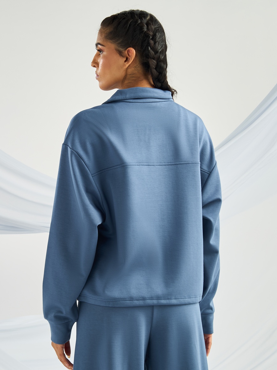 Half Zip Viscose Top