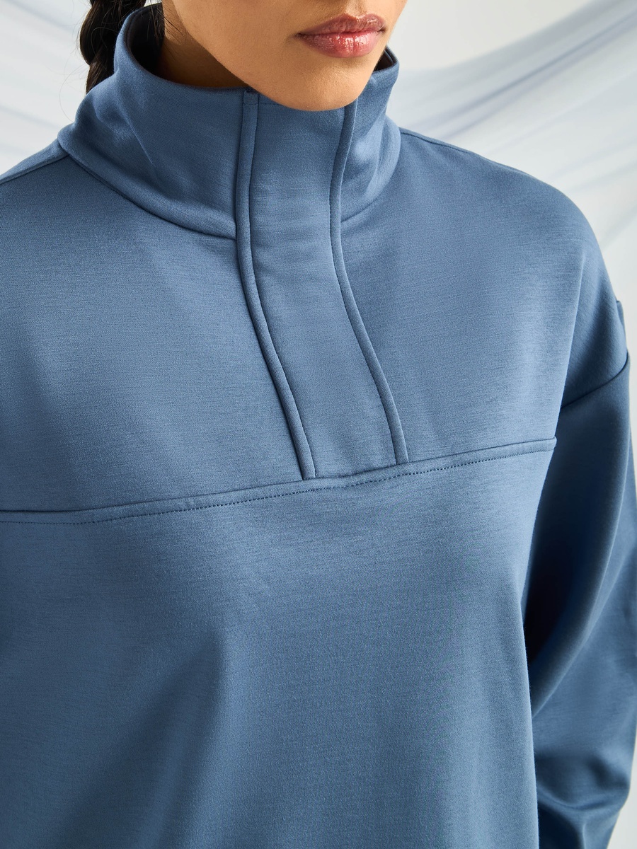 Half Zip Viscose Top