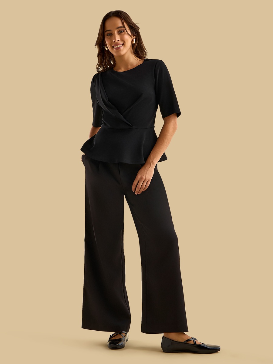 Pleated Peplum Top