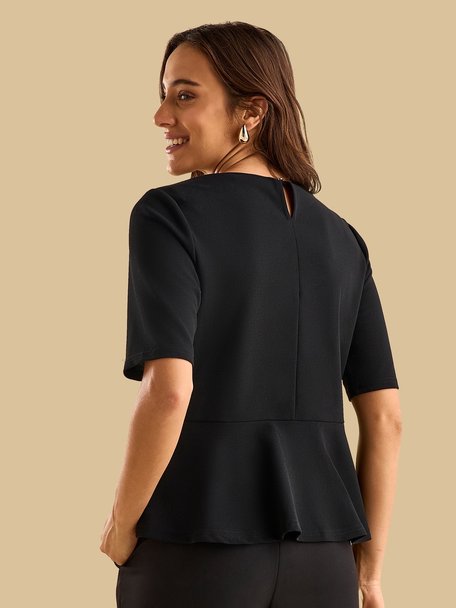Pleated Peplum Top