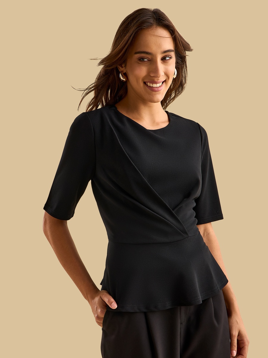 Pleated Peplum Top