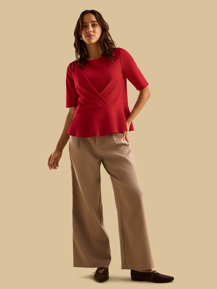 Pleated Peplum Top