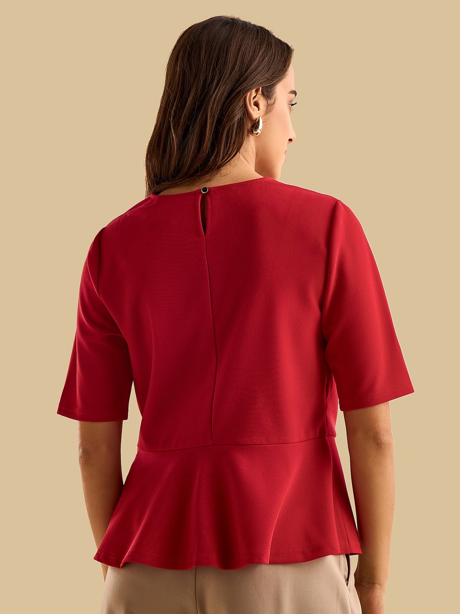 Pleated Peplum Top