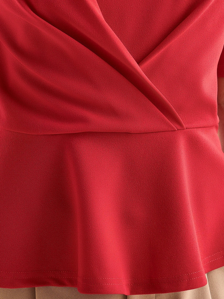 Pleated Peplum Top