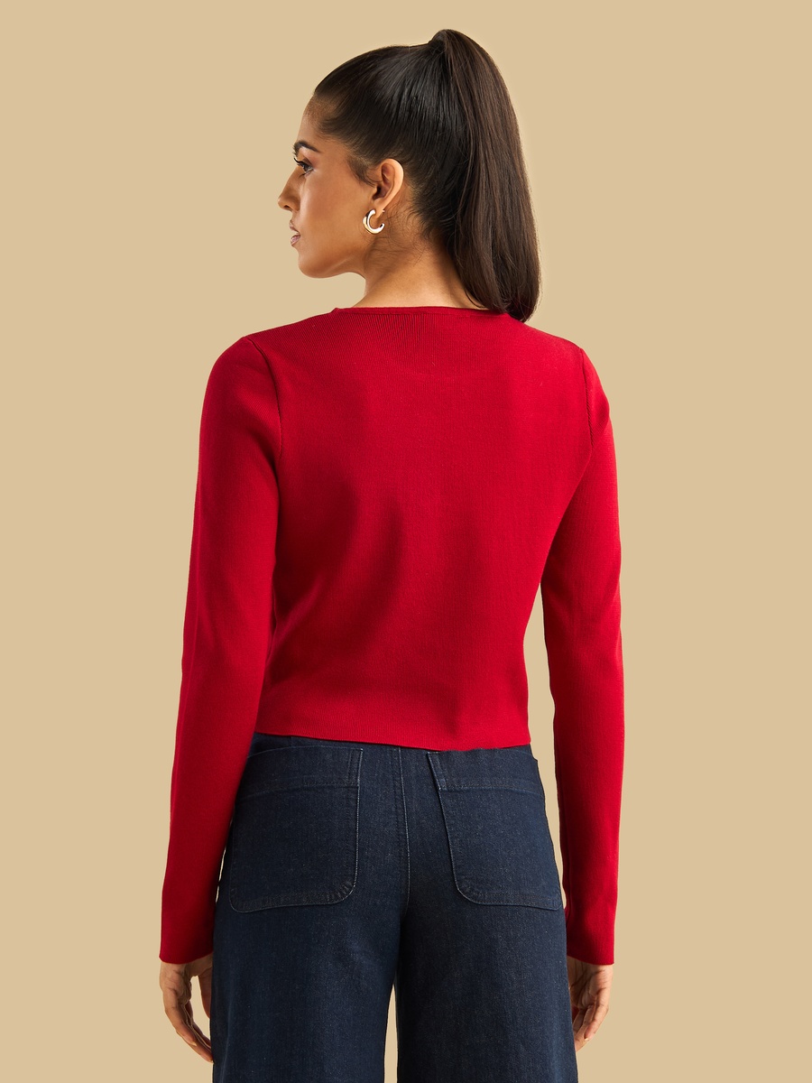 Embellished Bow Accent Top